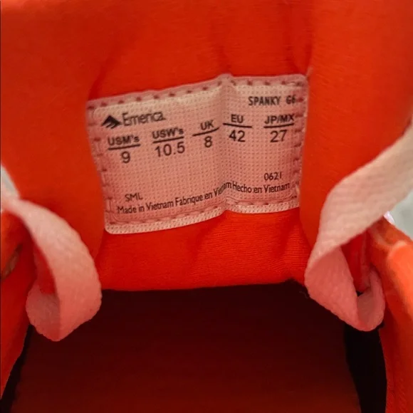 Men's Orange Emerica Skater Sneakers - Picture 2 of 2